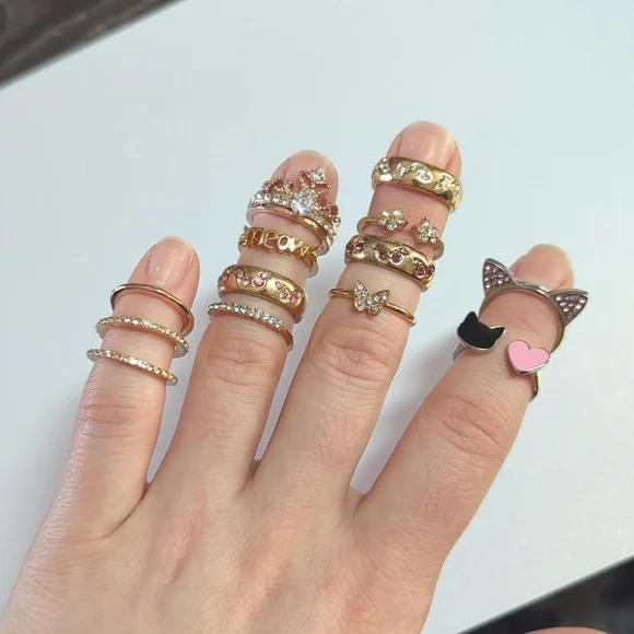 13 PC Girls' Stackable Rings Bundle - Picture 3 of 8